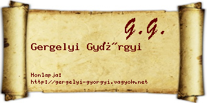 Gergelyi Györgyi névjegykártya