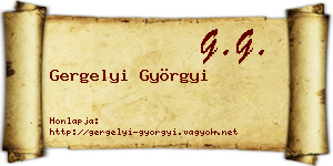 Gergelyi Györgyi névjegykártya
